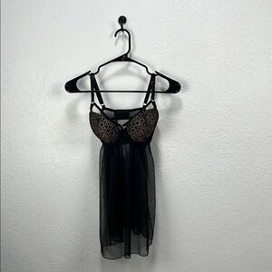 New‎ Victoria’s Secret Strappy Lace Tulle Babydoll Nightie Lingerie Size 34D